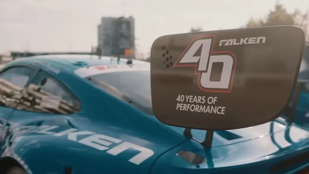 Falken 40 years sticker on sports car